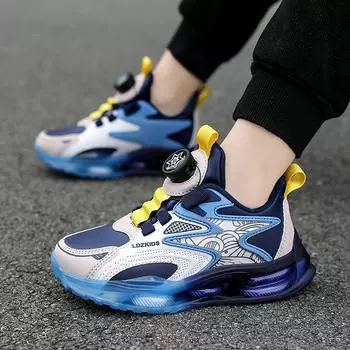 Детская мода летние дышащие повседневные туфли для детей бег спортивные студенческие девушки трендовые удобные кроссовки для спортзала 28 темно-синий