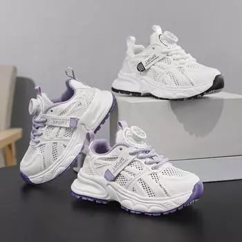 Детская мода летние дышащие повседневные туфли для детей бег спортивные студенческие девушки трендовые удобные кроссовки для спортзала 27 белый
