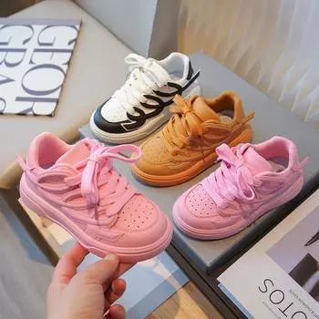 Детская мода, низкие дышащие классические туфли для скейтбординга, детская спортивная обувь для бега, трендовые удобные кроссовки для мальчиков и девочек 26 пшеничный