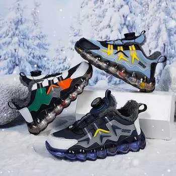 Детская мода осень и зима дышащая повседневная обувь дети бег спорт студенты мальчики и девочки трендовые удобные кроссовки для спортзала 27 темно-синий