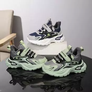 Детская мода осень и зима дышащая повседневная обувь для детей бег спорт студенты девочки трендовые удобные кроссовки для спортзала 28 синий