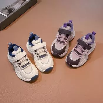 Детская мода осень и зима дышащая повседневная обувь для детей бег спорт студенты девочки трендовые удобные кроссовки для спортзала 26 хаки