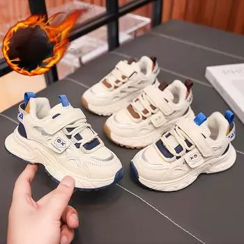 Детская мода осень и зима дышащая повседневная обувь дети бег спорт студенты мальчики и девочки трендовые удобные кроссовки для спортзала 26 хаки