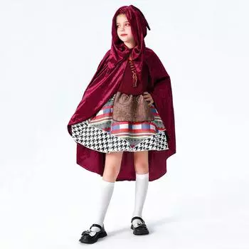 Детская мода Платье-накидка Красной Шапочки 120 красный