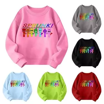 Детская мода повседневная верхняя часть с принтом музыкальной игры пуловер свитшот 120 чёрный