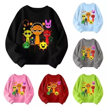 Детская мода повседневная верхняя часть с принтом музыкальной игры пуловер свитшот 100 чёрный