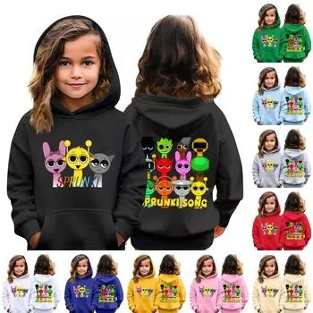 Детская мода повседневная верхняя часть с принтом музыкальной игры пуловер свитшот 150