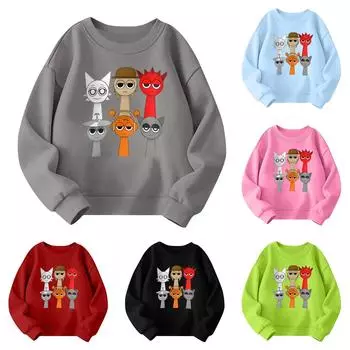 Детская мода повседневная верхняя часть с принтом музыкальной игры пуловер свитшот 100 зелёный