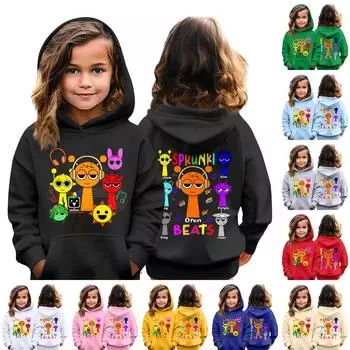 Детская мода повседневная верхняя часть с принтом музыкальной игры пуловер свитшот 100 бежевый