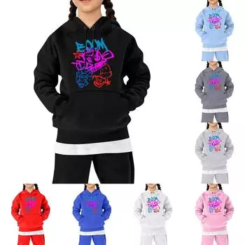 Детская мода повседневные универсальные повседневные толстовки с капюшоном повседневные толстовки с длинным рукавом 140