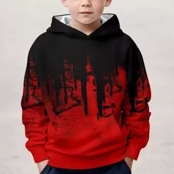 Детская мода, повседневный пуловер с 3D крапчатым принтом для мальчиков и девочек, толстовка с капюшоном и длинными рукавами, уличная толстовка с капюшоном 100CM