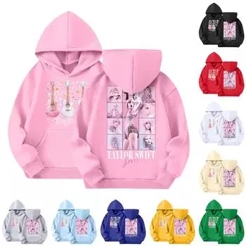 Детская мода повседневный топ вокруг принтованный пуловер с капюшоном толстовка 100 бежевый