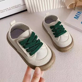 Детская мода, универсальная мягкая парусиновая обувь с цветочным принтом, повседневная детская обувь, Прямая поставка, шнуровка, новинка весны 2024 года, балетки для мальчиков 21 чёрный