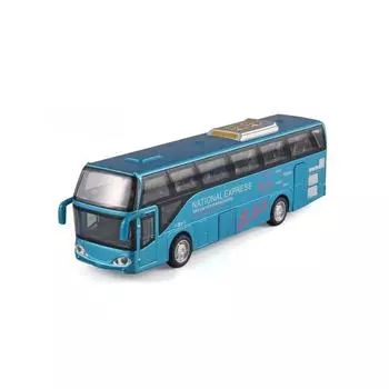Детская модель автобуса из сплава 1/32 со звуковыми и световыми функциями — веселая и интерактивная — идеально подходит для игр, обучения или украшения синий