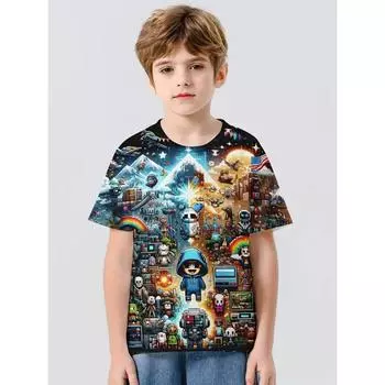 Детская модная 3D футболка с принтом маленьких персонажей, топы для мальчиков и девочек, новые летние топы, детская удобная одежда высокого качества 100