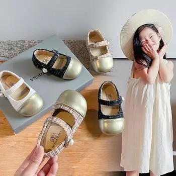 Детская модная цветная маленькая кожаная обувь, новые весенне-осенние кожаные туфли принцессы с маленьким ароматным ветром для девочек, одинарные туфли 23 белый