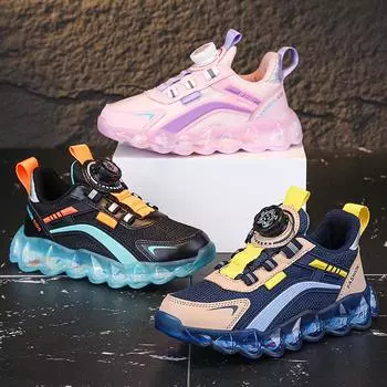 Детская модная дышащая обувь для скейтбординга с низким верхом, детская спортивная обувь для бега, удобные кроссовки для спортзала для мальчиков и девочек 28 чёрный/синий