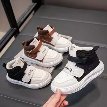 Детская модная дышащая обувь с мягкой подошвой. Детская спортивная обувь для бега. Удобные кроссовки для мальчиков и девочек. 26 чёрный