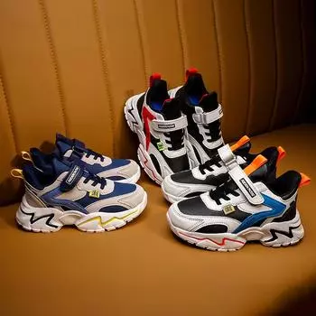 Детская модная дышащая обувь с мягкой подошвой. Детская спортивная обувь для бега. Удобные кроссовки для мальчиков и девочек. 28 темно-синий