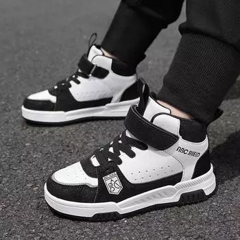 Детская модная дышащая обувь с мягкой подошвой. Детская спортивная обувь для бега. Удобные кроссовки для мальчиков и девочек. 28 чёрный/белый