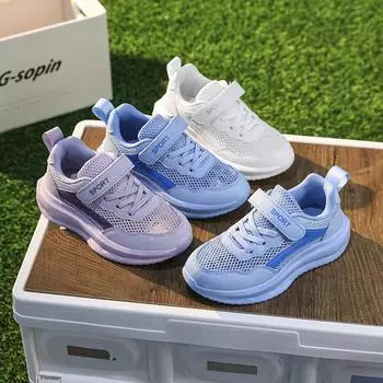 Детская модная дышащая повседневная трендовая прогулочная детская спортивная обувь для бега, удобные кроссовки с Spft подошвой для мальчиков и девочек 28 белый