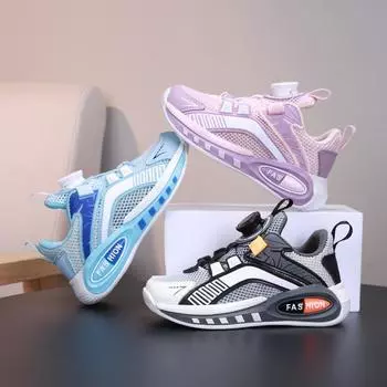 Детская модная дышащая повседневная трендовая прогулочная детская спортивная обувь для бега, удобные кроссовки для мальчиков и девочек 28 чёрный