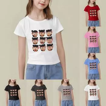 Детская модная футболка с круглым вырезом и короткими рукавами 130 белый