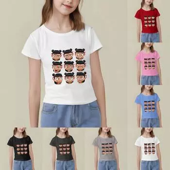 Детская модная футболка с круглым вырезом и короткими рукавами 100 розовый