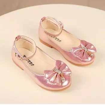 Детская модная качественная танцевальная обувь принцессы с бантом для маленьких девочек 36 розовый