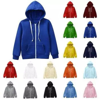 Детская модная однотонная повседневная куртка с длинными рукавами, толстовка с капюшоном на молнии 100 бежевый