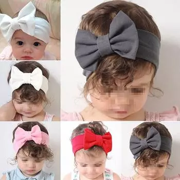 Детская модная повязка на голову с эластичным бантом, украшения для волос красный