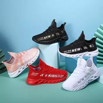 Детская модная повседневная дышащая модная прогулочная обувь на мягкой подошве с тканой прогулочной обувью для девочек и мальчиков, спортивные кроссовки 28 белый