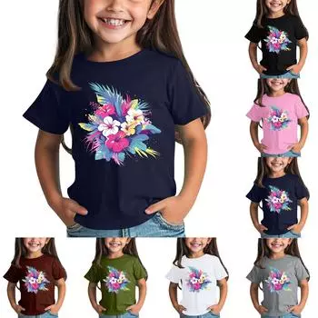 Детская модная повседневная футболка с круглым вырезом и короткими рукавами 100 армия зеленый