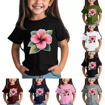 Детская модная повседневная футболка с круглым вырезом и короткими рукавами 100 армия зеленый