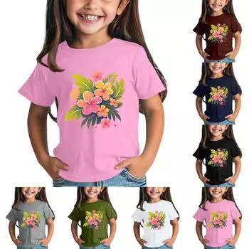 Детская модная повседневная футболка с круглым вырезом и короткими рукавами 100 армия зеленый