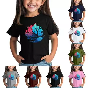 Детская модная повседневная футболка с круглым вырезом и короткими рукавами 100 армия зеленый