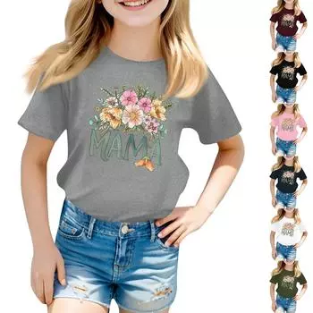 Детская модная повседневная футболка с круглым вырезом и короткими рукавами 100 армия зеленый