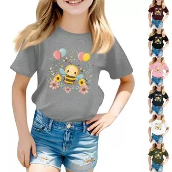 Детская модная повседневная футболка с круглым вырезом и короткими рукавами 100 армия зеленый