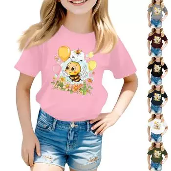 Детская модная повседневная футболка с круглым вырезом и короткими рукавами 100 армия зеленый