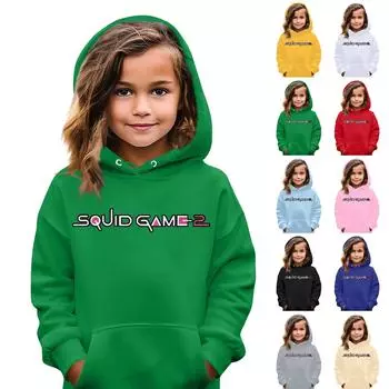 Детская модная повседневная свободная толстовка с круглым вырезом и длинными рукавами с принтом 110 чёрный