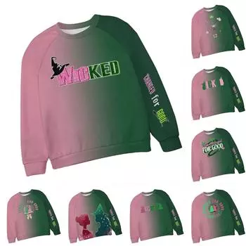 Детская модная повседневная толстовка с круглым вырезом и принтом Bad Witch 100 армия зеленый