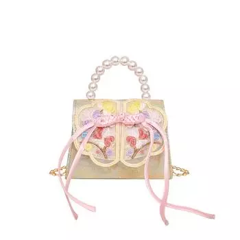 Детская модная сумка в стиле китайской вышивки, из ПУ материала, с забавным узором, для прогулок, лето StyleA