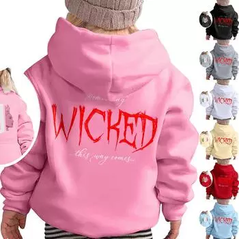 Детская модная свободная повседневная толстовка с длинными рукавами и капюшоном с принтом 160 киноварь