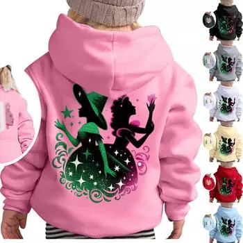 Детская модная свободная повседневная толстовка с длинными рукавами и капюшоном с принтом 150