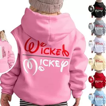 Детская модная свободная повседневная толстовка с длинными рукавами и капюшоном с принтом 160 красный