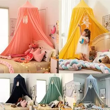 Детская москитная сетка для кроватки для девочек, москитная сетка принцессы, подвесное купольное постельное белье, балдахин для детской кровати, палатка, занавеска, декор комнаты Universal