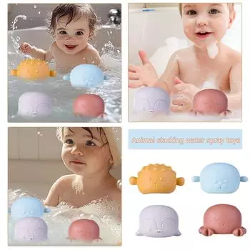 Детская мягкая гелевая игрушка для ванны в виде животного, складывающегося в водный спрей, плавающая игрушка для ванной комнаты One Size