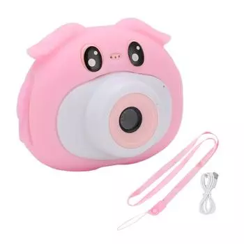 Детская мультипликационная цифровая камера Детская мини-видеокамера для девочек и мальчиков Пикник КемпингРозовый розовый