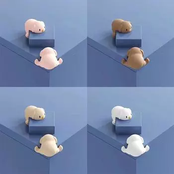 Детская Мультяшная безопасность, угловой защитный чехол для стола для щенков, безопасный, мягкий силиконовый защитный край, чехол для мебели, безопасности для детей бежевый