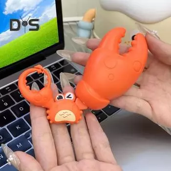 Детская мультяшная игрушка-краб, тяните веревку, чтобы передвигать клешню краба, батарейки не требуются, брелок в виде животного для детей и взрослых, интерактивная игрушка для снятия стресса Crab